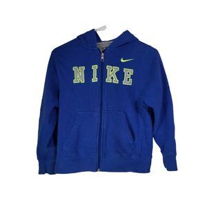 Nike Medium Zip Hooded Sweatshirt Jacket Spellout Blue